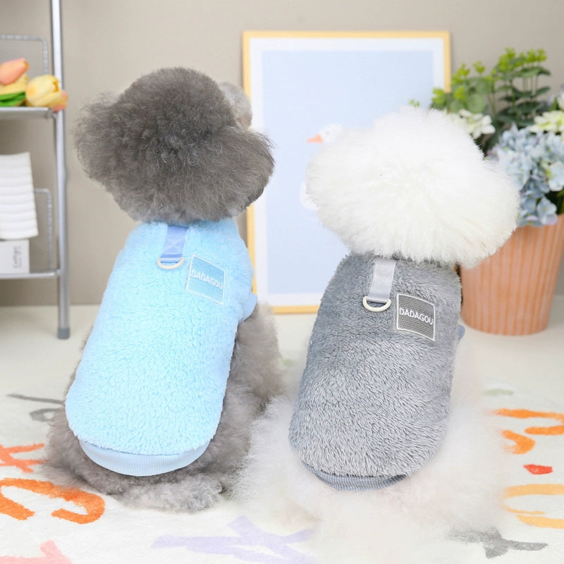 TESTE Teddy Winter Pull Ring Fluffy Jacket Clothing Pet Dog