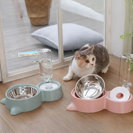 Bebedouro 2x1 Automático para cães , gatos e filhotes Raças Pequenas