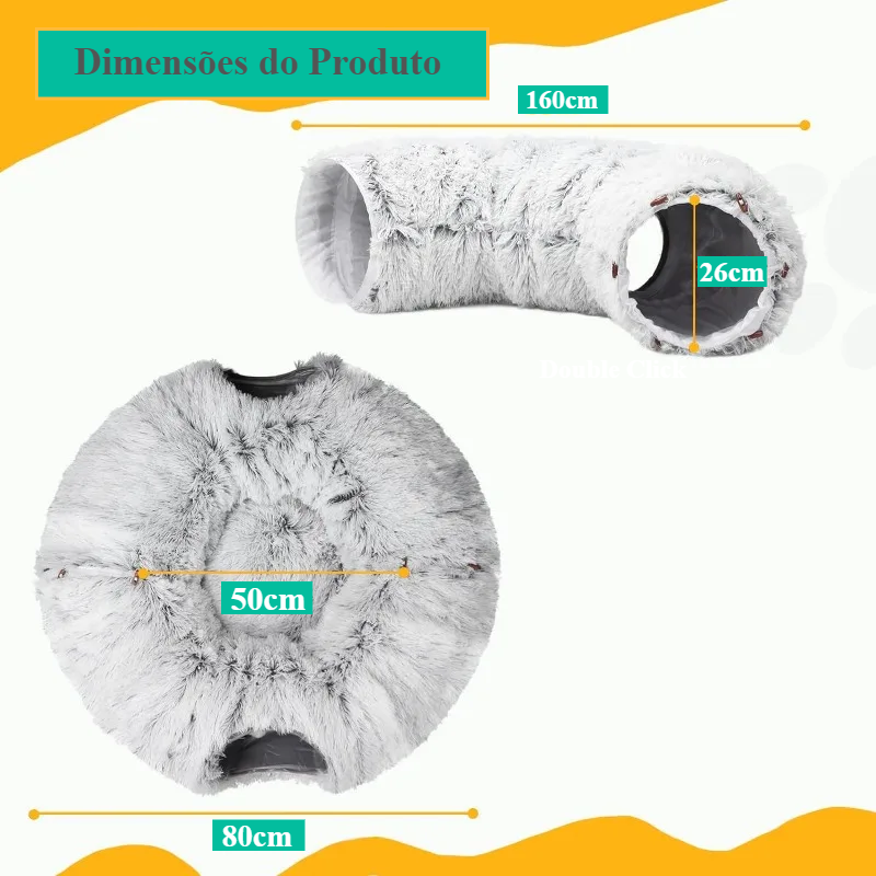 Túnel de Pelúcia Para Gatos